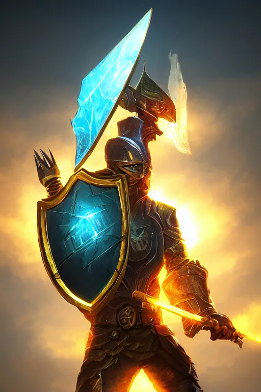 Image similar to shield fantasy epic legends game icon stylized digital illustration radiating a glowing aura global illumination ray tracing hdr fanart arstation by ian pesty and katarzyna da „ bek - chmiel