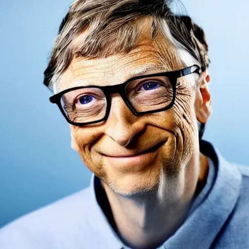 Prompt: a photo of Bill Gates with insects running all over his face, Bill Gates is in love with them