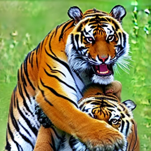 a tiger hugging a man | Stable Diffusion | OpenArt