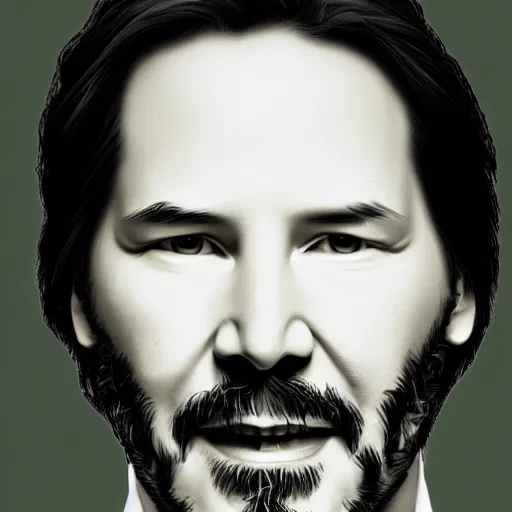 Image similar to Keanu Reeves in the style of Chuck Close