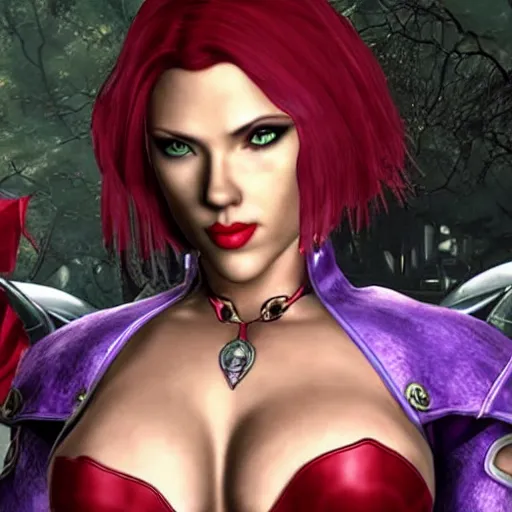 Image similar to Scarlett Johansson as Ivy Valentine from Soul Calibur