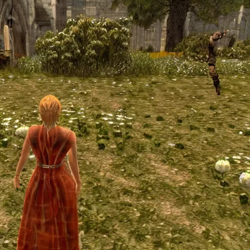 Prompt: a still from the movie midsommar, 2 0 0 0 vagrant story graphics ps 1 visual aesthetic