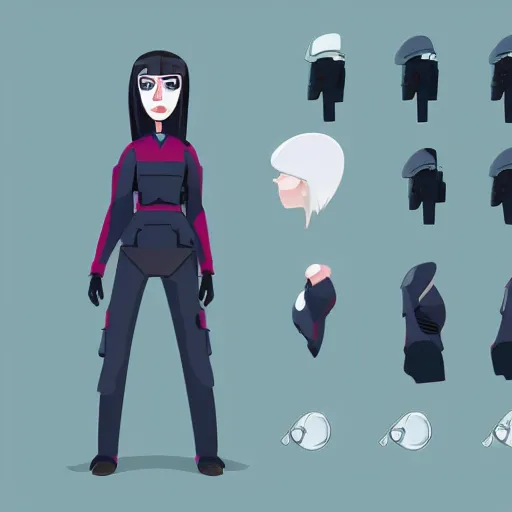 Image similar to a futuristic female security guard in american animation style