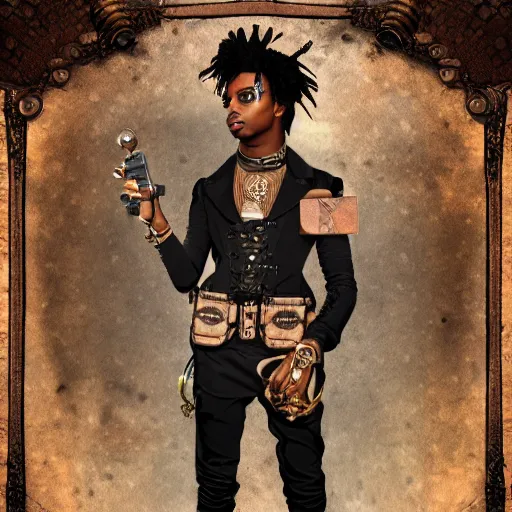 Image similar to playboi carti in steampunk style digital art 4 k the detailed super realistic