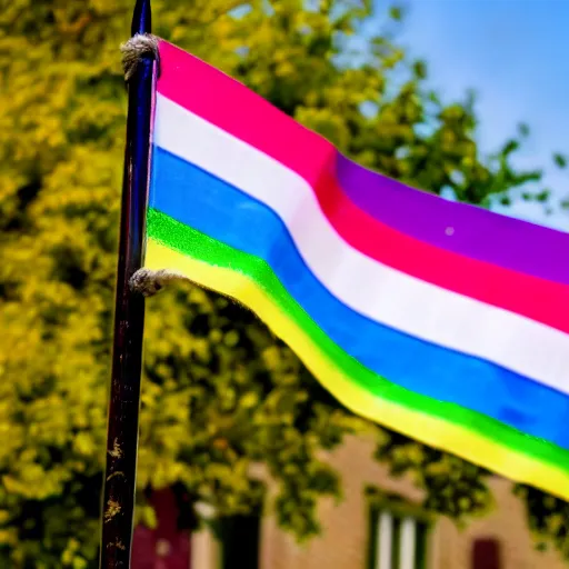 Image similar to beautiful amazing, award - winning photograph of lgbt flag waving in the wind