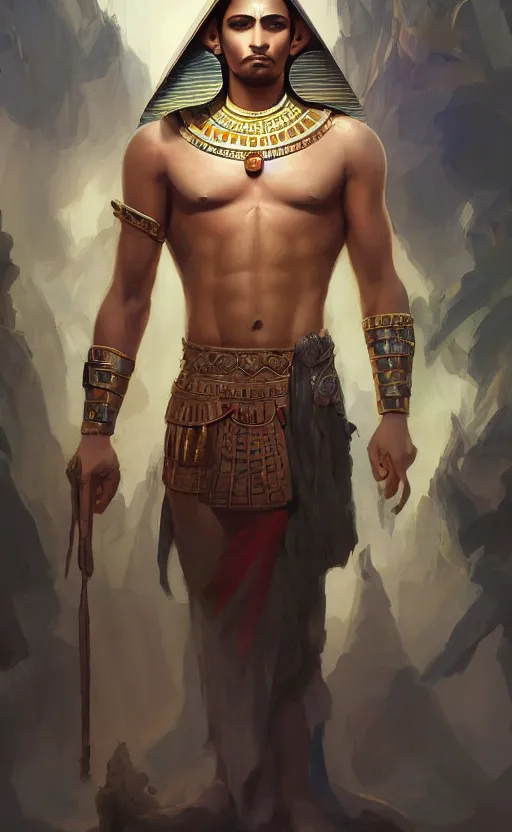 Prompt: An beautiful digital painting of an egyptian prince, by Stanley Artgerm Lau, frank frazetta, Rossdraws, James Jean, gerald brom, Andrei Riabovitchev, Marc Simonetti, and Sakimichan, trending on artstation, SFW version