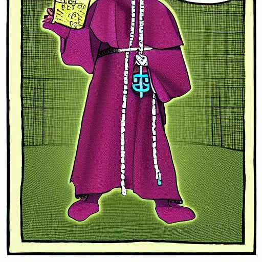 Image similar to humorous illustration of turbo pope