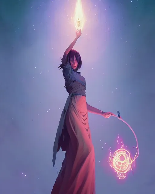 Image similar to highly detailed vfx portrait of a mage casting a earth spell, unreal engine, greg rutkowski, loish, rhads, beeple, makoto shinkai and lois van baarle, ilya kuvshinov, rossdraws, tom bagshaw, alphonse mucha, global illumination, detailed and intricate environment