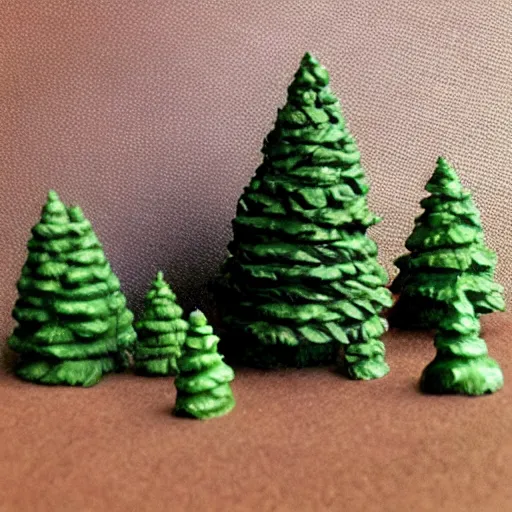 Prompt: miniature sculpted trees