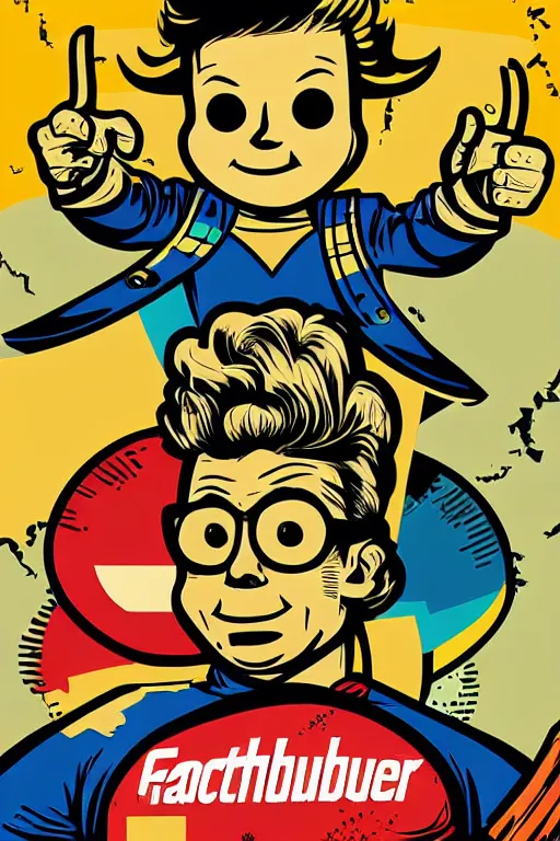 Image similar to fallout 7 6 retro futurist illustration art by butcher billy, sticker, colorful, illustration, highly detailed, simple, smooth and clean vector curves, no jagged lines, vector art, smooth andy warhol style