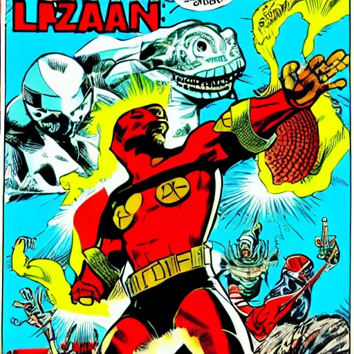 Image similar to captain lizard by jack kirby