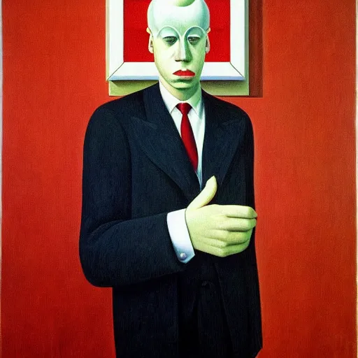 Image similar to figurative avant garde post - morden monumental dynamic interior portrait by magritte and edward hopper, inspired by william blake and gaugin, illusion surreal art, highly conceptual figurative art, intricate detailed illustration, controversial poster art