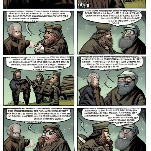 Prompt: george rr martin comic strip