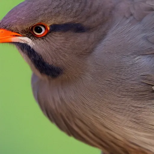 Image similar to extremely detailed cartoon bird looking directly into camera