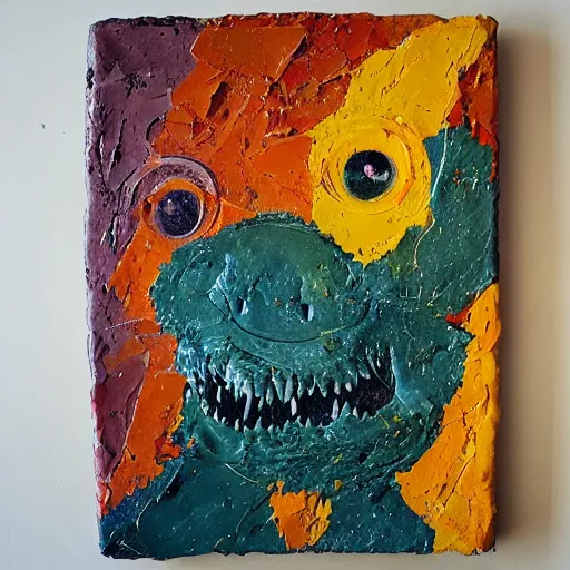 Prompt: Monster, impasto