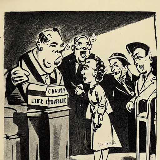 Prompt: political cartoon about lemons, 1 9 4 0 s, highly detailed, high quality, high resolution