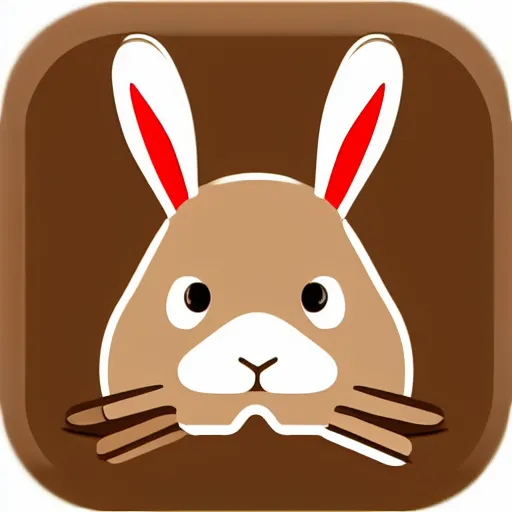 Prompt: bunny app icon, minimalism style!, intricate, detailed, trending on artstation