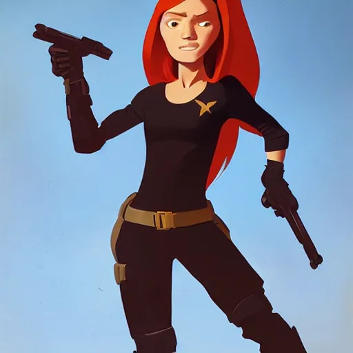 Image similar to kim possible, by greg rutkowski