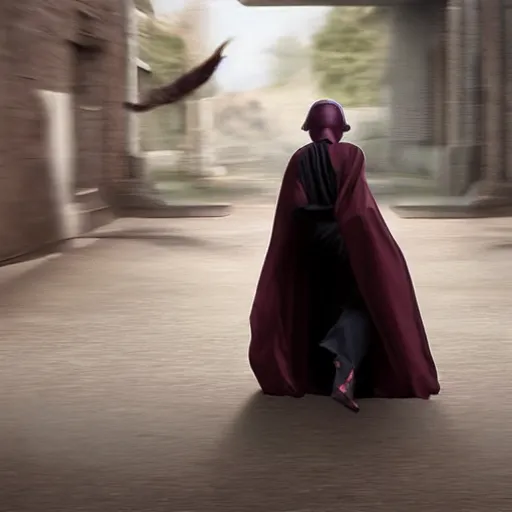 Image similar to female darth mother running away