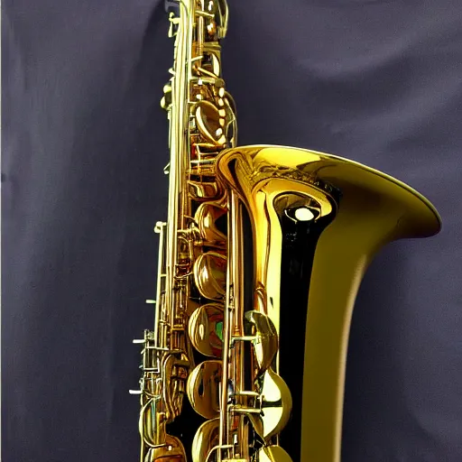 Prompt: baritone saxophone 8 k high quality highly detailed