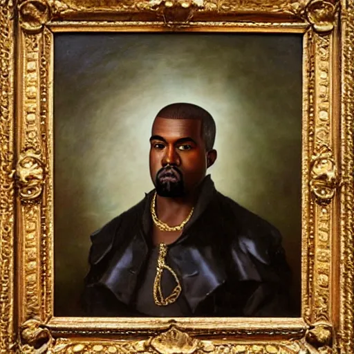 Image similar to Kanye West as the french emperor, 18th century oil painting