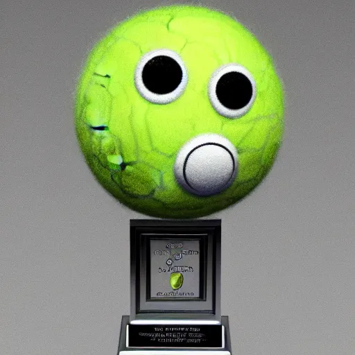 Prompt: photorealistic award winning photography tennis ball monster