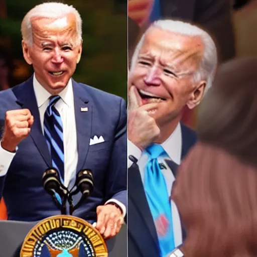 Image similar to joe biden as the pogchamp emote, pogchamp!!!!!!!!!!!!!!!!!!!!!!!!!!!!!!!!!, photo