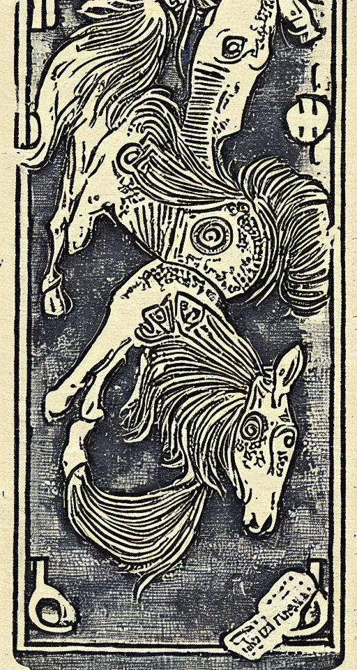 Image similar to horse, playing card back