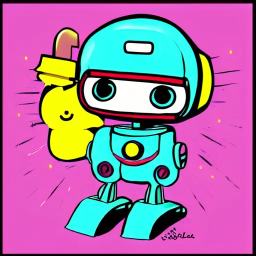 Image similar to small cute robot digital art by sanrio