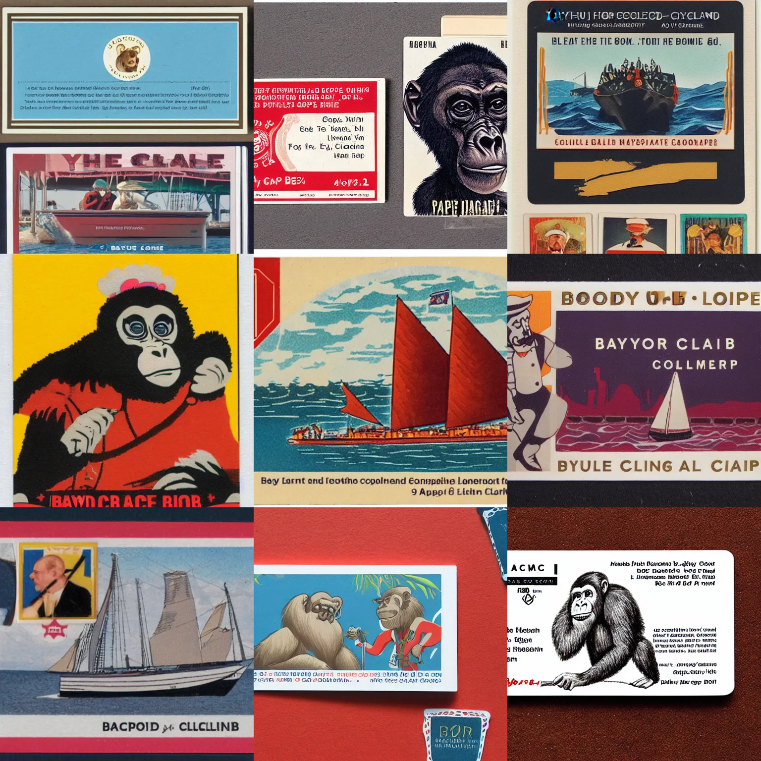 Prompt: BAYC, Bored Ape Yacht Club, NFT, collectors card,