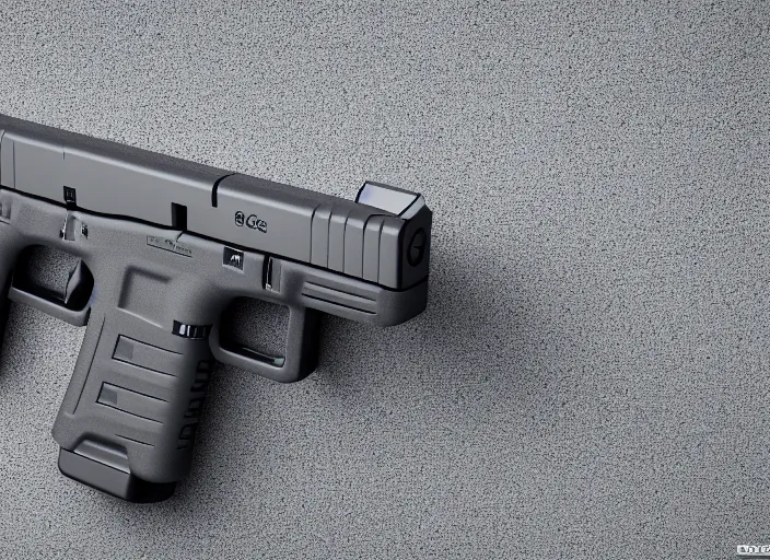 Prompt: A long shot Octane render of a Glock 18, 4k, ultra HD