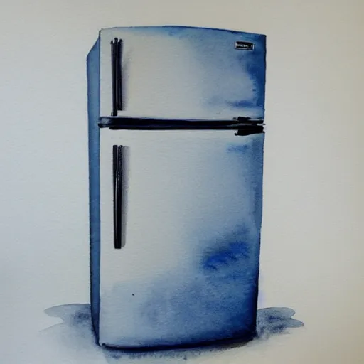 Prompt: fridge, watercolor