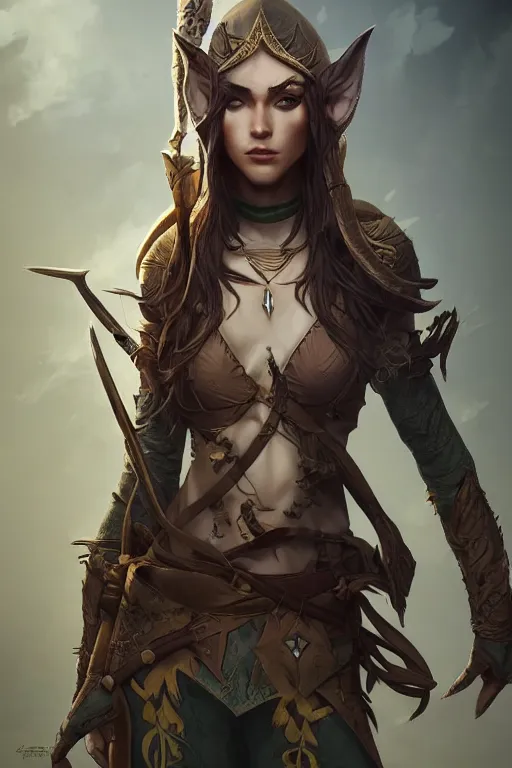 Prompt: a beautiful elven ranger with the body of a 2 0 sided gaming dice die, dnd, realistic digital painting, octane render, by artgerm, clyde caldwell and bastien lecouffe deharme