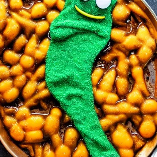 Image similar to photo of Gumby being melted in a pan of hot oil