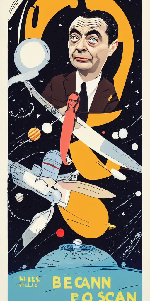 Image similar to criterion collection Poster art for the film Mr. Bean goes to Space