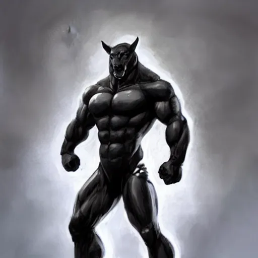 Prompt: a musclebound black - coated male anthro horse in a tactical bodysuit bursting through a wall, exaggeratedly large physique, highly detailed, digital painting, artstation, sharp focus, smooth, concept art, illustration, art by artgerm, greg rutkowski, wlop