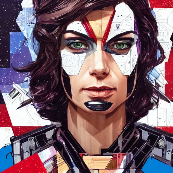 Image similar to portrait of a female android, by MARVEL comics and Sandra Chevrier, 8k