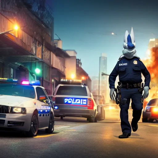 Prompt: streetshark police, 8 k resolution