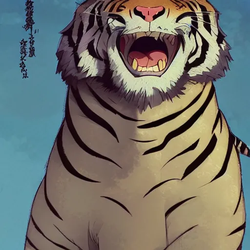 Image similar to a tiger wearing a business suit, illustration concept art anime key visual trending pixiv fanbox by wlop and greg rutkowski and makoto shinkai and studio ghibli and kyoto animation symmetrical facial features