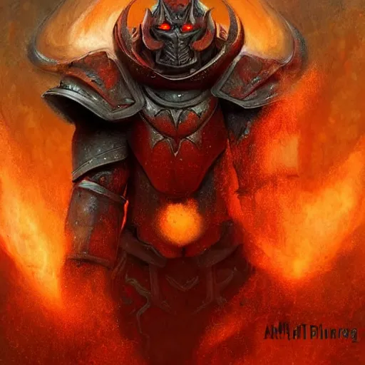 Image similar to surtur in heavy armor wearing a heavy platemail helmet, artstation hall of fame gallery, editors choice, #1 digital painting of all time, most beautiful image ever created, emotionally evocative, greatest art ever made, lifetime achievement magnum opus masterpiece, the most amazing breathtaking image with the deepest message ever painted, a thing of beauty beyond imagination or words