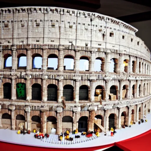 Prompt: rome colosseum made of lego