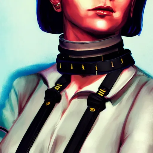 Image similar to joe biden cyberpunk wearing technological collar around neck, realistic, art, beautiful, 4K, collar, choker, collar around neck, punk, artstation, detailed, female, woman, choker, dark, collar, choker,