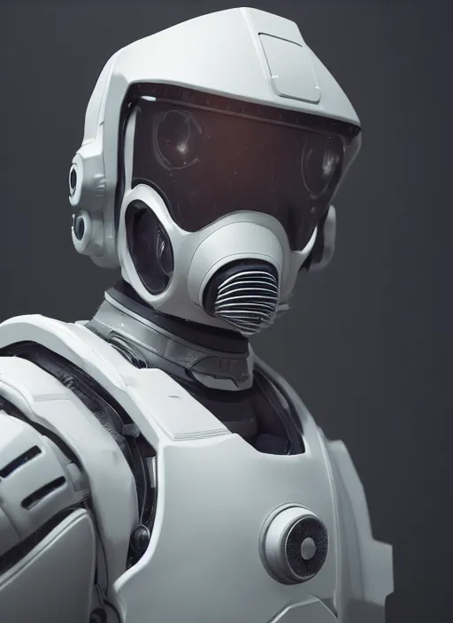 Image similar to a Photorealistic dramatic hyperrealistic render of a futuristic exospacesuit,Ultra realistic details,glossy white,weathered surfaces,by Vitaly Bulgarov and Mike Nash,Beautiful dramatic dark moody tones and lighting,cinematic atmosphere,studio lighting,shadows,dark background, Octane render,8K