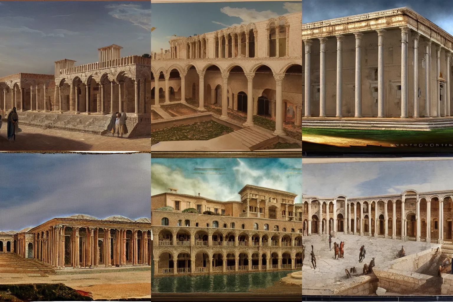 Image similar to A detailled matte painting of a byzantine palace on the Dardanelles