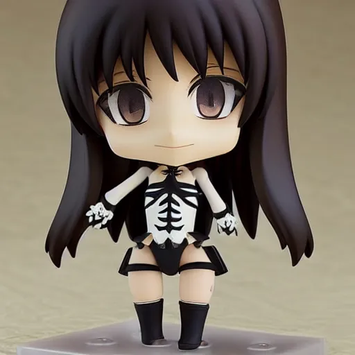 Prompt: cute nendoroid of a skeleton girl