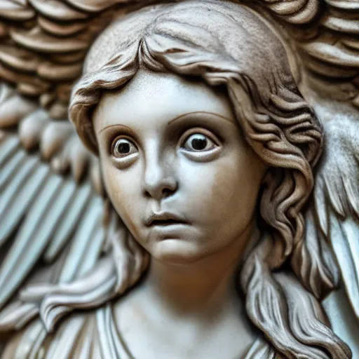 Image similar to bible accurate angel, 8k, high detail, realistic, scary