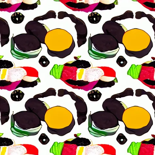 Image similar to seamless colorful sushi pattern