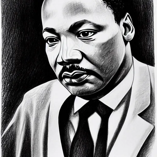 very detailed pencil sketch of Martin Luther King | Stable Diffusion