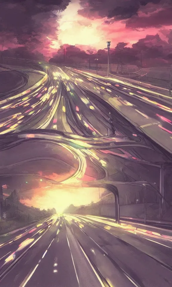 scary highway at night, anime style | Stable Diffusion | OpenArt