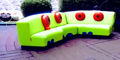 Image similar to Super Mario-shaped couch